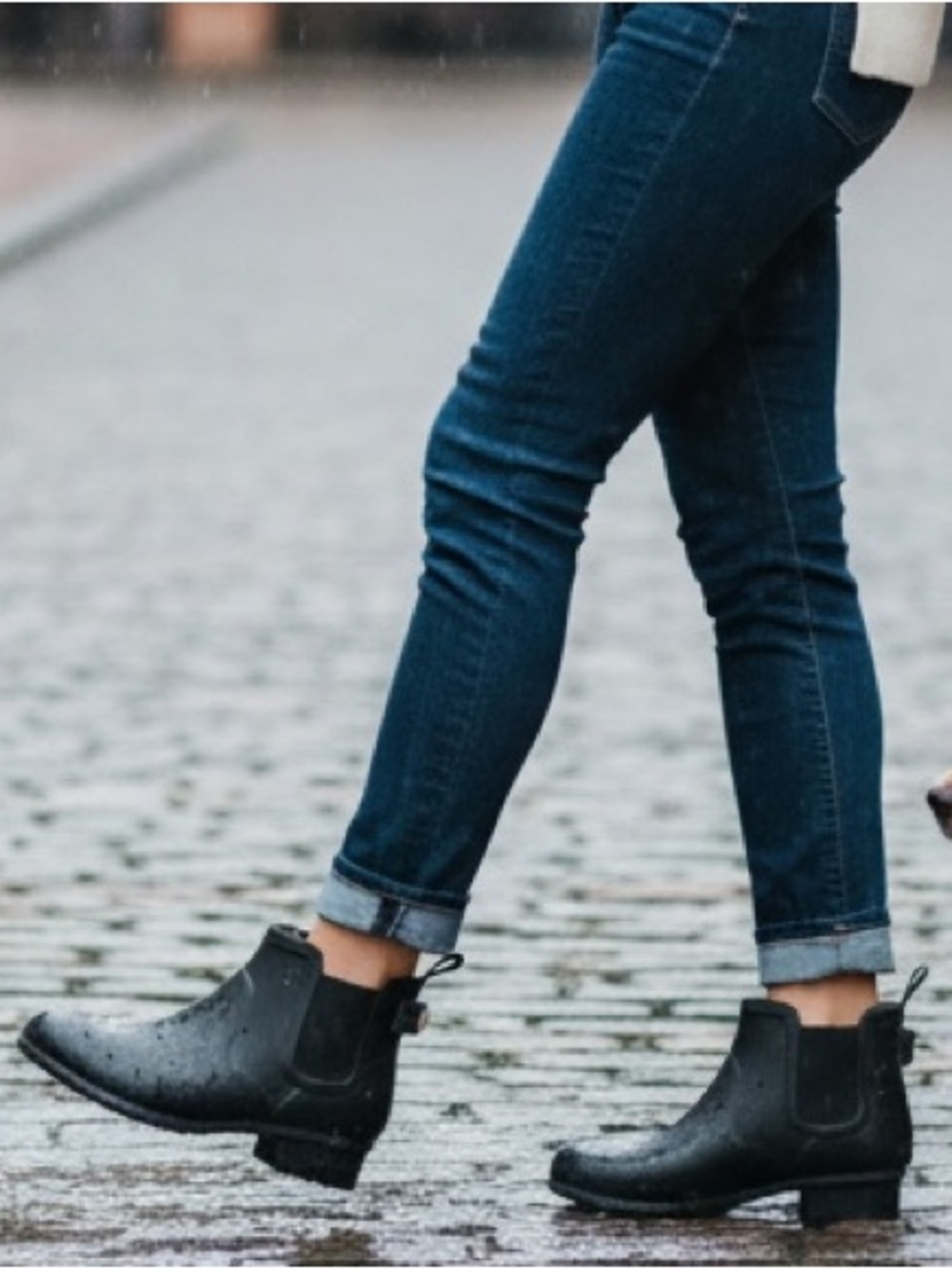 kate spade Black Chelsea Rain Boots with polka dot interior